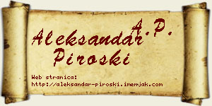 Aleksandar Piroški vizit kartica